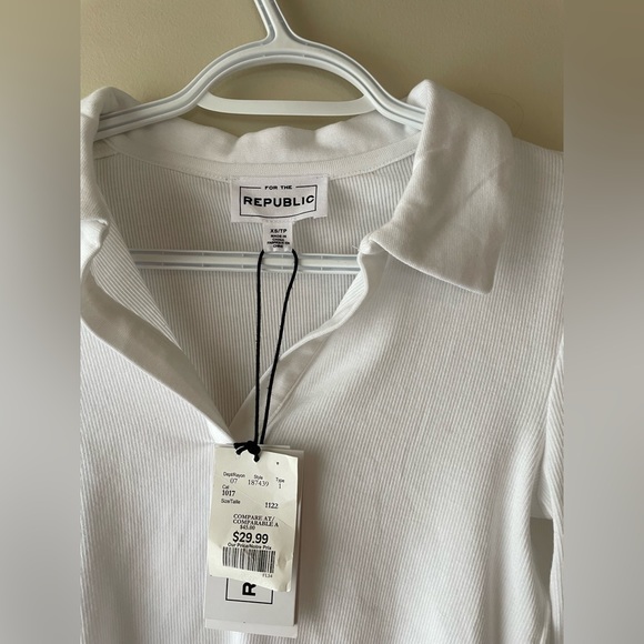 Republic white cropped top size xs - Picture 2 of 2